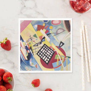 Serviette En Papier Le tableau de Wassily Kandinsky, Cadre noir,