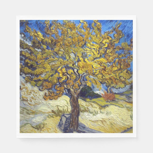 Serviette En Papier Le tableau du mûrier de Van Gogh (Devant)