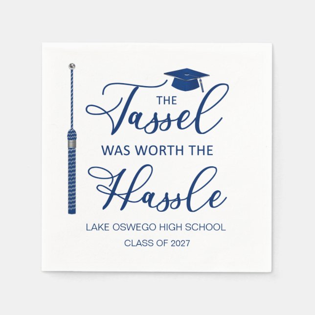 Serviette En Papier Le Tassel De Diplôme Vaut Le Hassle Napkins (Devant)