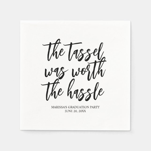 Serviette En Papier Le Tassel valait la peine d'être diplômé Hassle (Devant)