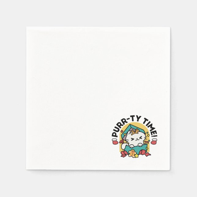 Serviette En Papier Le temps de la pub ! - Conception de Noël Festive  (Devant)