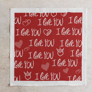 Serviette En Papier Le thème de Valentine Rouge Blanc Je t'aime Motif
