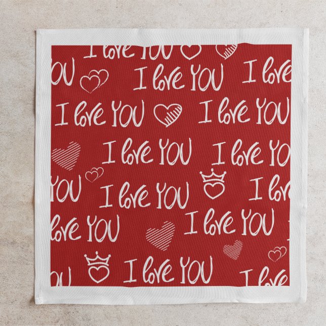 Serviette En Papier Le thème de Valentine Rouge Blanc Je t'aime Motif (Créateur téléchargé)
