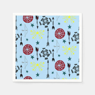 Serviette En Papier Le tir à l'arc bleu cintre des flèches et des