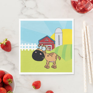 Serviette En Papier Le Veau De Cartographie Sur Une Ferme