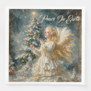 Serviette En Papier Le voeu d’Ange le soir de Noël