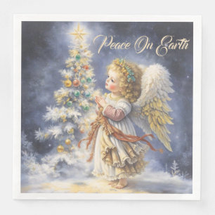 Serviette En Papier Le voeu d’Ange le soir de Noël