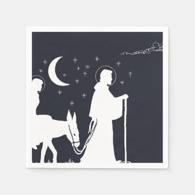 Serviette En Papier Le Voyage À Bethléem (Devant)