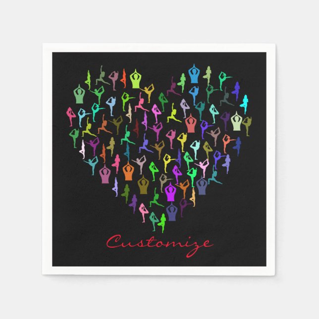 Serviette En Papier Le Yoga Poses Coeur Thunder_Cove (Devant)