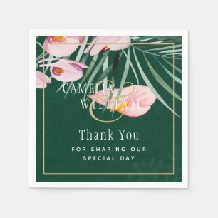Serviette En Papier LeahG Mariage botanique vert tropical