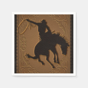 Serviette En Papier Leather Western Wild West Cowboy fête d'anniversai