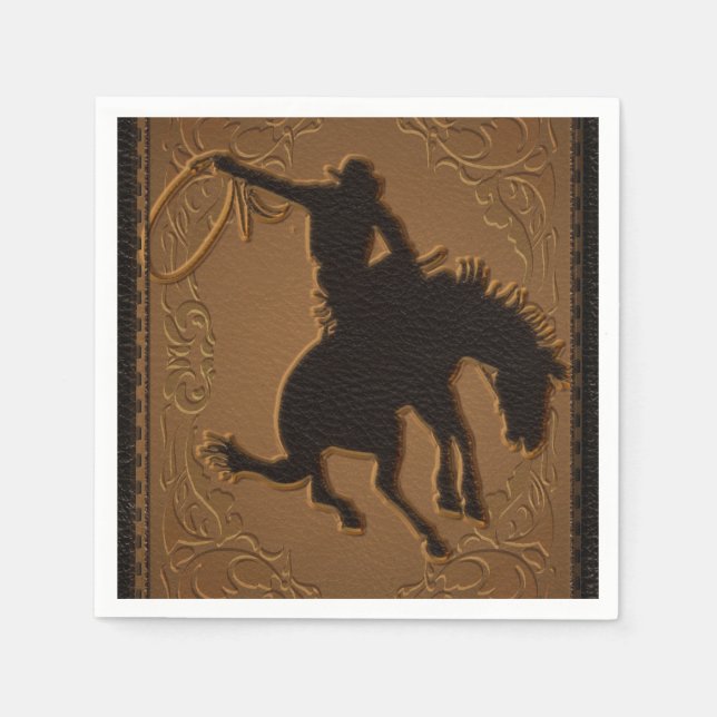 Serviette En Papier Leather Western Wild West Cowboy fête d'anniversai (Devant)