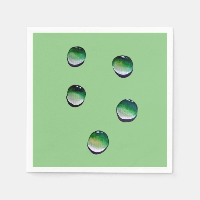Serviette En Papier L'eau verte goutte de l'eau (Devant)