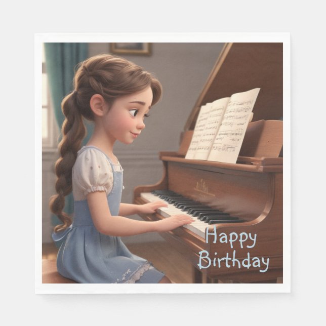 Serviette En Papier Leçon de piano (Devant)