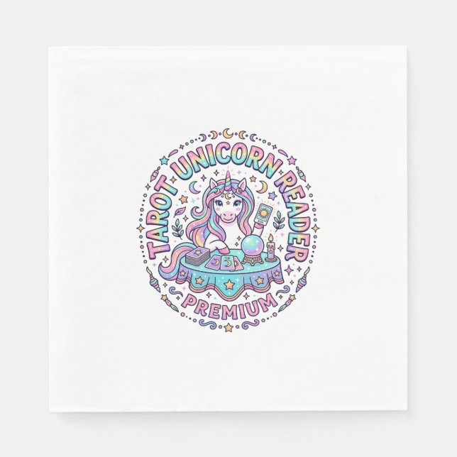 Serviette En Papier Lecteur de Tarot Licorne Premium Impression Drôle  (Devant)