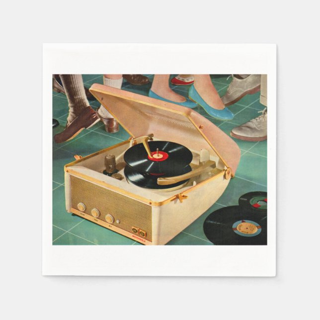 Serviette En Papier Lecteur d'enregistrement portable des années 1950 (Devant)