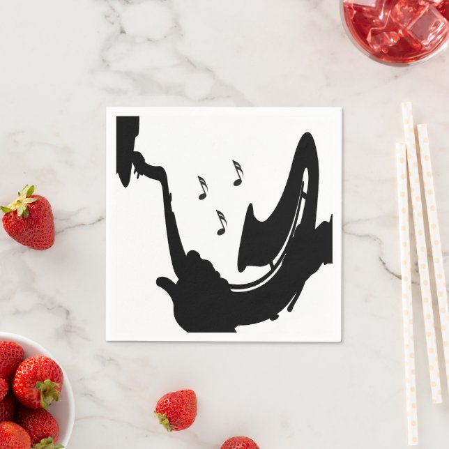 Serviette En Papier Lecteur Saxophone Surreal (En situation)