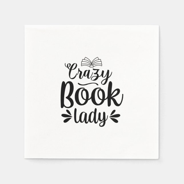 Serviette En Papier Lecture Art fou livre dame (Devant)