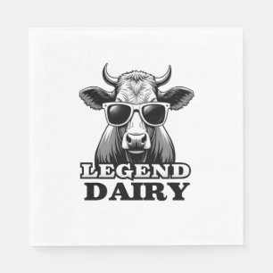 Serviette En Papier Légende Produit Laitier Drôle Agriculteur Vache Ag