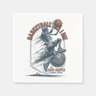 Serviette En Papier Légende urbaine de basket-ball Grim Hooper Skeleto