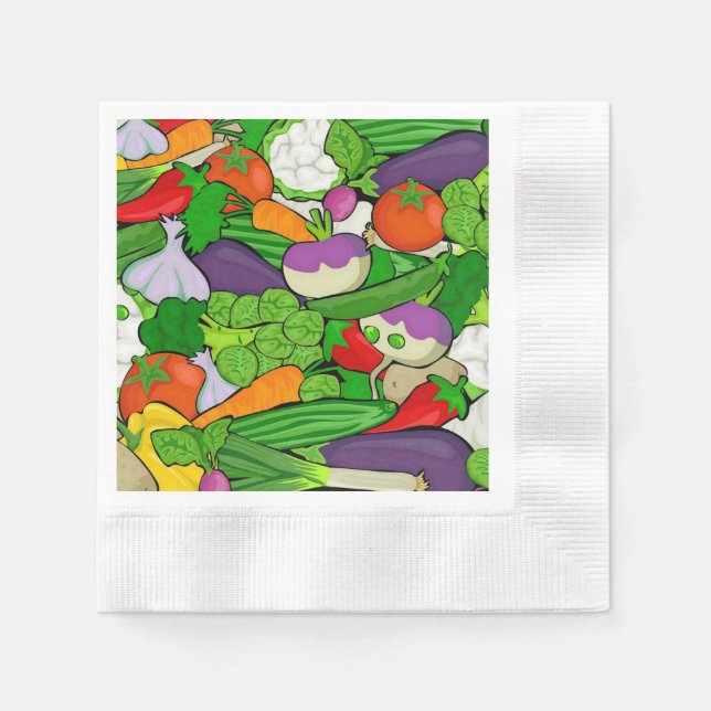 Serviette En Papier Légumes mélangés (Devant)