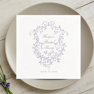 Serviette En Papier L'élégant lavande florale Couronne Mariage Fête