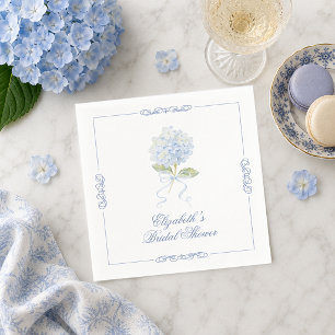Serviette En Papier L'élégante Baby Shower Hydrangea Bleue pour la Mar