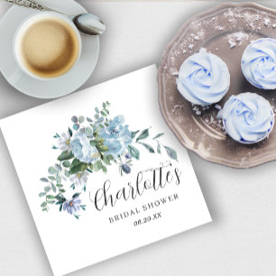 Serviette En Papier L'élégante Fleur Bleu Poussiéreux Jolie Fête de Ma