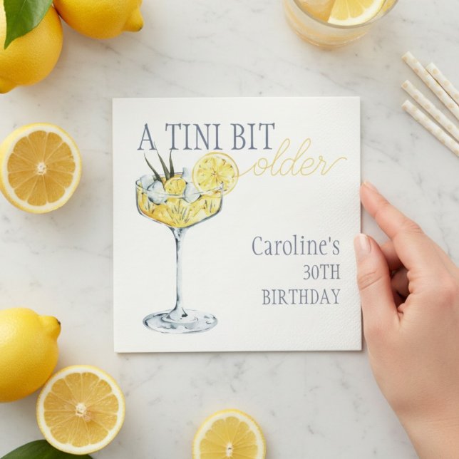Serviette En Papier Lemon cocktail A tini bit Older 30th Birthday  (Créateur téléchargé)