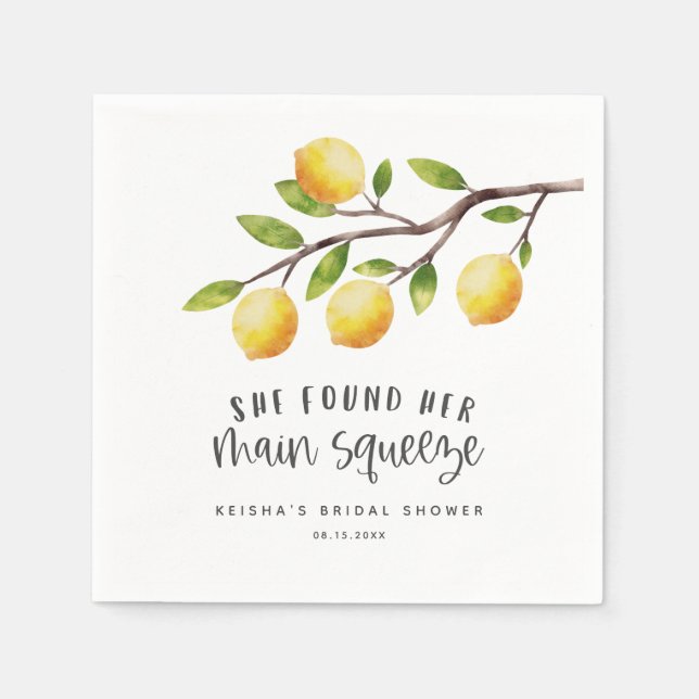 Serviette En Papier Lemon Elle A Trouvé Sa Fête des mariées De Squeeze (Devant)