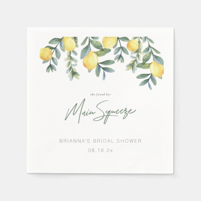 Serviette En Papier Lemon Elle a trouvé son grand amour Enterrement de (Devant)