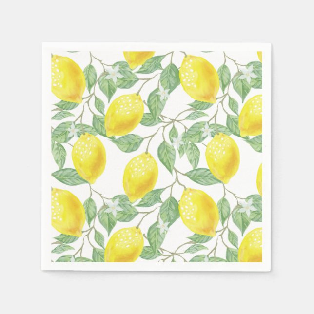 Serviette En Papier Lemon et motif de feuilles Mariage Principal Fête  (Devant)