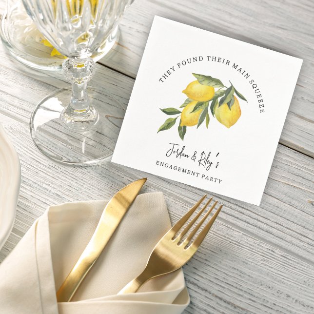 Serviette En Papier Lemon Main Squeeze Parti d'engagement neutre (Créateur téléchargé)