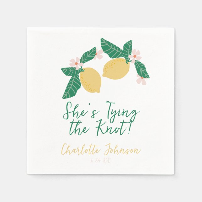 Serviette En Papier Lemon She's Tying the Knot Bridal Shower (Devant)