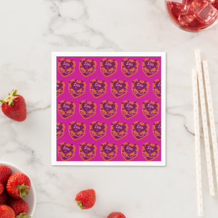 Serviette En Papier Leo Zodiac Coquette Coeur gâteau d'anniversaire