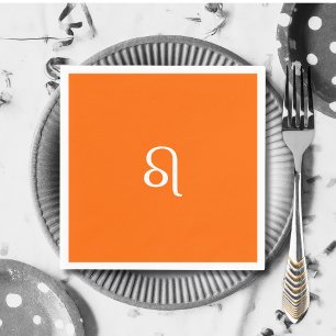 Serviette En Papier Leo zodiac - néon orange