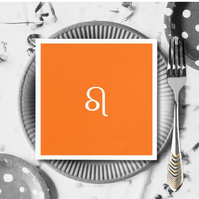 Serviette En Papier Leo zodiac - néon orange (Créateur téléchargé)