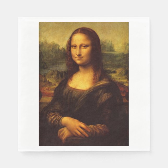 Serviette En Papier Leonardo Da Vinci Mona Lisa Peinture d'Art (Devant)