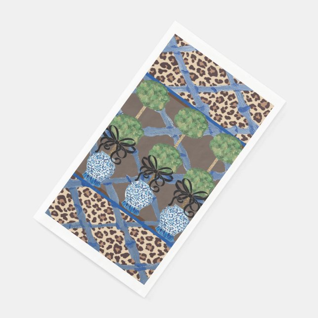 Serviette En Papier Leopard Bamboo Chinoiserie Ginger Jar (Coin)