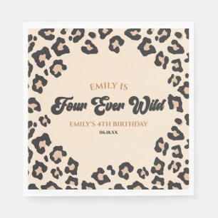 Serviette En Papier Leopard Cheetah Four Ever Wild 4ème anniversaire