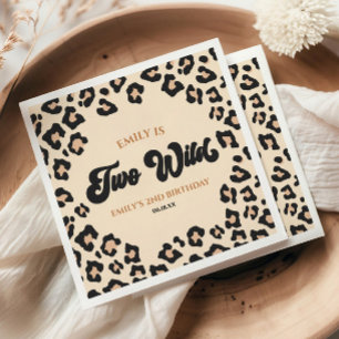 Serviette En Papier Leopard Cheetah Imprimer deux Wild 2e fête d'anniv