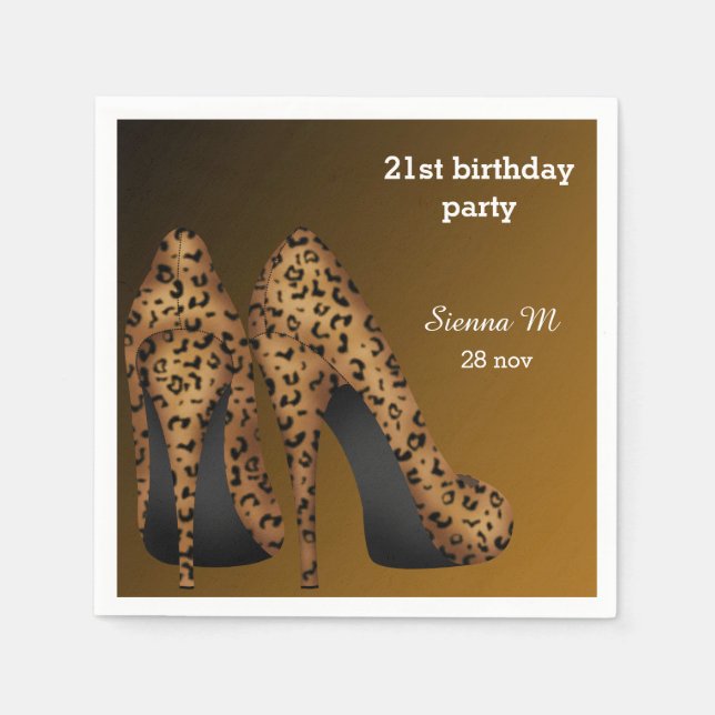 Serviette En Papier Leopard Stilettos (Devant)