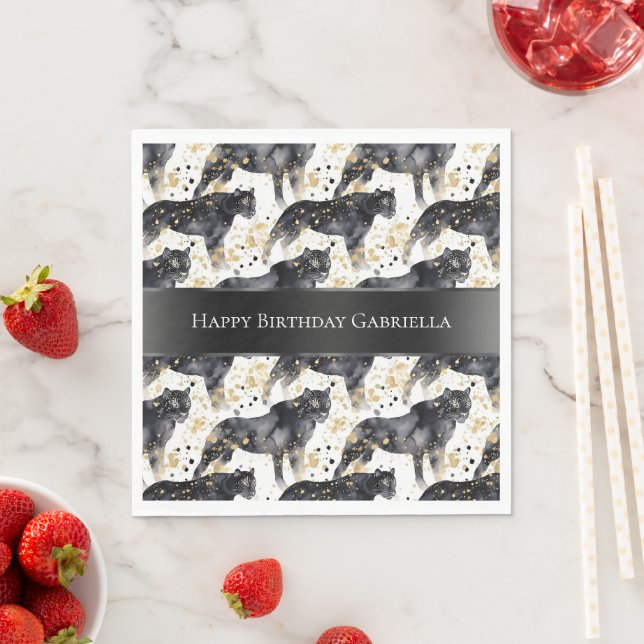 Serviette En Papier Léopards noirs (En situation)