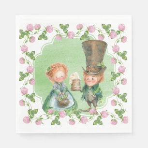 Serviette En Papier Leprechaun & Clover   Saint Patrick's Day