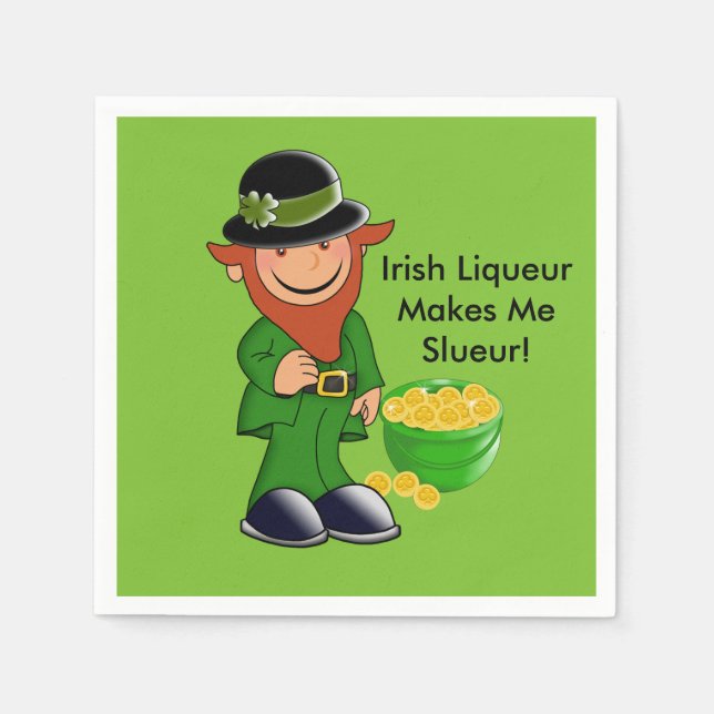 Serviette En Papier Leprechaun, St. Patrick's Day Paper Napkins (Devant)