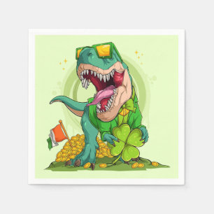 Serviette En Papier Leprechaun T-Rex St. Patrick's Day