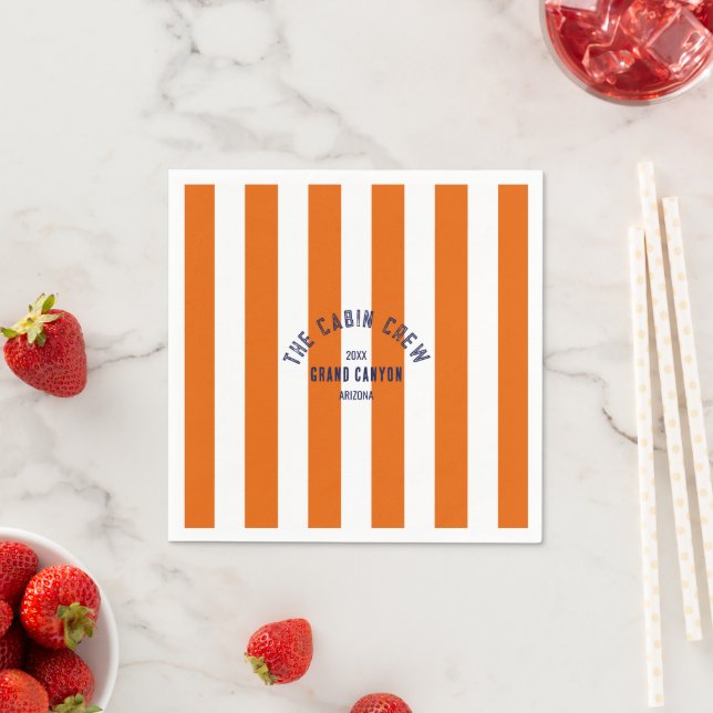Serviette En Papier L'équipage Cabine Custom Crest Orange Park Stripe (En situation)