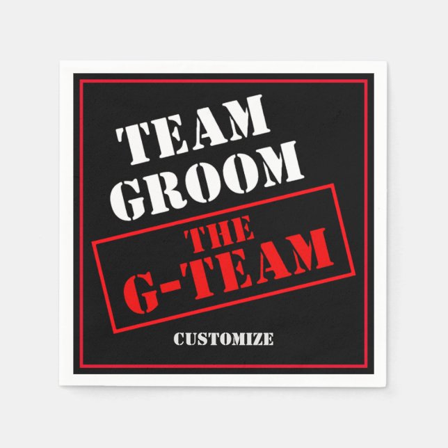 Serviette En Papier L'équipe de marié Team Groom (Devant)