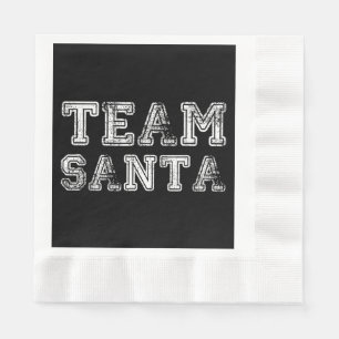 Serviette En Papier L'équipe de Noël du Père Noël drôle de Noël