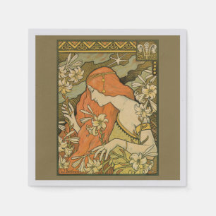 Serviette En Papier L'Ermitage Française Nouveau Femme dans le champ d